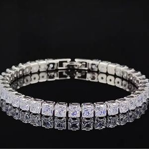 BRAND NEW DIAMOND MOISSANITE SILVER PLATED BRACELET‼️